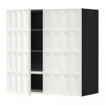 МЕТОД Навесной шкаф с посуд суш/2 дврц - под дерево черный, Гэррестад белый, 80x80 см МЕТОД Навесной шкаф с посуд суш/2 дврц - под дерево черный, Гэррестад белый, 80x80 см