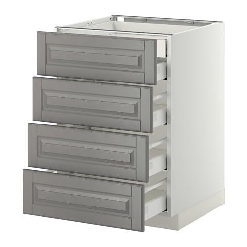 МЕТОД / МАКСИМЕРА Нплн шк 4фрнт/2нзк/3срд ящ - белый, Будбин серый, 60x60 см МЕТОД / МАКСИМЕРА Нплн шк 4фрнт/2нзк/3срд ящ - белый, Будбин серый, 60x60 см