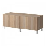 БЕСТО Комбинация для хранения с дверцами - под беленый дуб БЕСТО Комбинация для хранения с дверцами - под беленый дуб