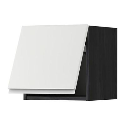 МЕТОД Горизонтальный навесной шкаф - 40x40 см, Нодста белый/алюминий, под дерево черный