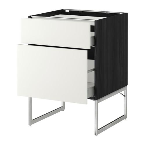 МЕТОД / МАКСИМЕРА Напольн шкаф/2фронт пнл/3ящика - -, Хэггеби белый, 60x60x60 см