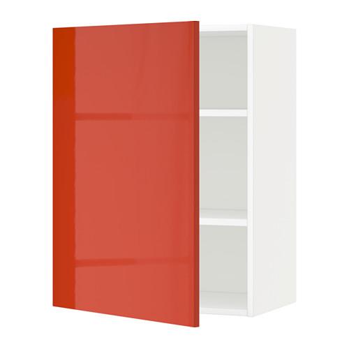 МЕТОД Шкаф навесной с полкой - белый, Ерста глянцевый оранжевый, 60x80 см МЕТОД Шкаф навесной с полкой - белый, Ерста глянцевый оранжевый, 60x80 см