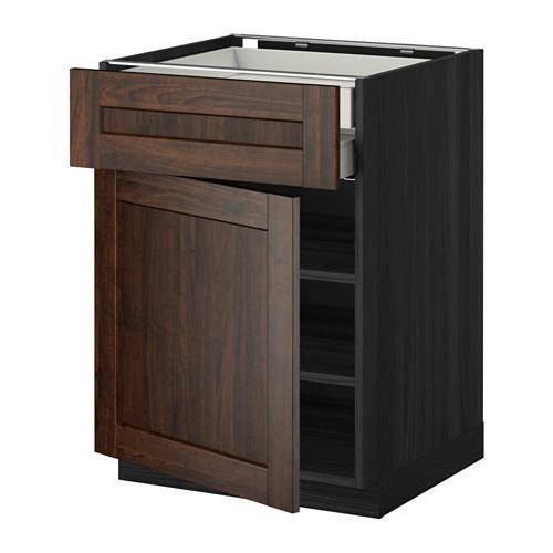 МЕТОД / МАКСИМЕРА Напольн шкаф двр/фр пнл/плк/2низ ящ - под дерево черный, Эдсерум под дерево коричневый, 60x60 см МЕТОД / МАКСИМЕРА Напольн шкаф двр/фр пнл/плк/2низ ящ - под дерево черный, Эдсерум под дерево коричневый, 60x60 см