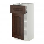 МЕТОД / ФОРВАРА Напольн шкаф двр/фр пнл/плк/2низ ящ - белый, Эдсерум под дерево коричневый, 40x37 см МЕТОД / ФОРВАРА Напольн шкаф двр/фр пнл/плк/2низ ящ - белый, Эдсерум под дерево коричневый, 40x37 см