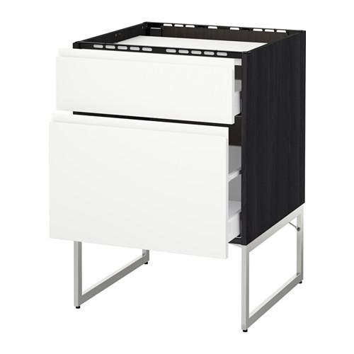 МЕТОД / МАКСИМЕРА Напольн шкаф/2фронт пнл/3ящика - -, Воксторп белый, 60x60x60 см