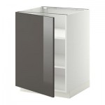 МЕТОД Напольный шкаф с полками - 60x60 см, Рингульт глянцевый серый, белый МЕТОД Напольный шкаф с полками - 60x60 см, Рингульт глянцевый серый, белый