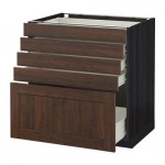 МЕТОД / ФОРВАРА Напольный шкаф с 5 ящиками - 80x60 см, Эдсерум под дерево коричневый, под дерево черный МЕТОД / ФОРВАРА Напольный шкаф с 5 ящиками - 80x60 см, Эдсерум под дерево коричневый, под дерево черный