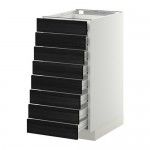 МЕТОД / ФОРВАРА Наполн шкаф 8 фронт/8 низк ящиков - белый, Тингсрид под дерево черный, 40x60 см