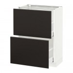 МЕТОД / МАКСИМЕРА Напольный шкаф с 2 ящиками - белый, Кунгсбакка антрацит, 60x37 см МЕТОД / МАКСИМЕРА Напольный шкаф с 2 ящиками - белый, Кунгсбакка антрацит, 60x37 см