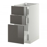 МЕТОД / ФОРВАРА Напольный шкаф с 3 ящиками - 40x60 см, Рингульт глянцевый серый, белый МЕТОД / ФОРВАРА Напольный шкаф с 3 ящиками - 40x60 см, Рингульт глянцевый серый, белый