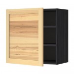 МЕТОД Шкаф навесной с полкой - под дерево черный, Торхэмн естественный ясень, 60x60 см
