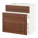 МЕТОД / МАКСИМЕРА Напольн шк п-мойку+3фрнт пнл/2ящ - белый, Филипстад коричневый, 80x60 см