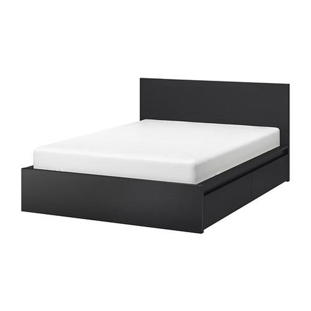 Malm Bed Frame 2 Drawer Black, Ikea Black Wooden Bed Frame
