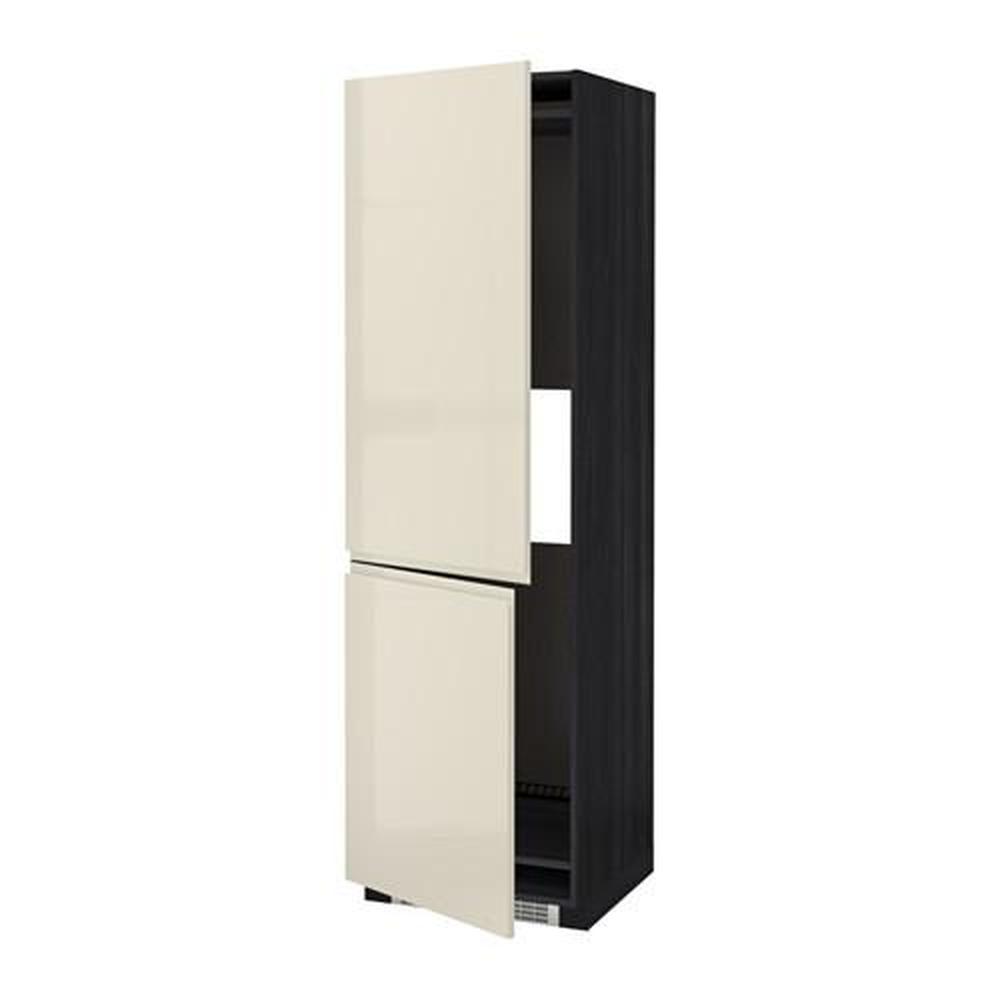 METOD armadio alto d / frigo o congelatore nero / Wokstorp lucido beige  chiaro 60x60x200 cm (191.435.65) - recensioni, prezzo, dove acquistare