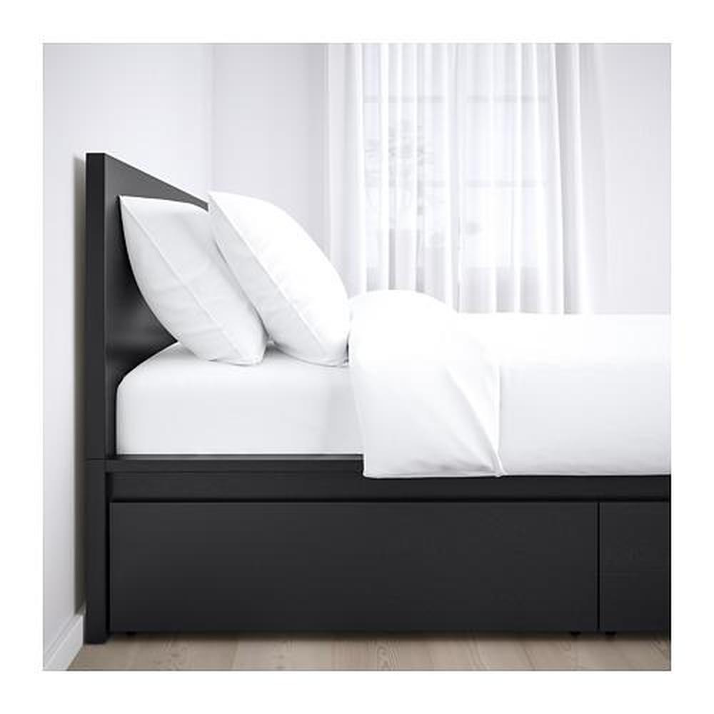 MALM bed frame + 2 bed box blackbrown 140x200 cm (191.762.59