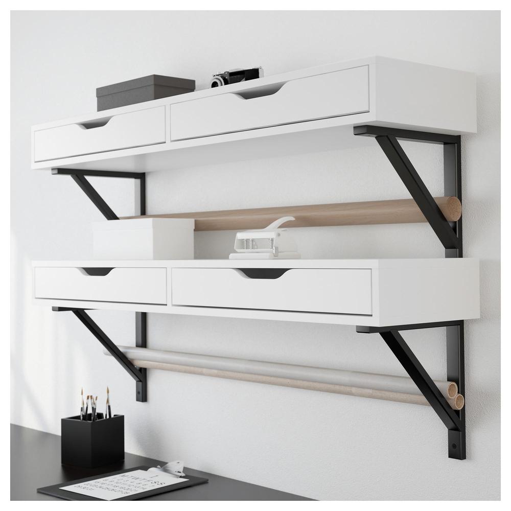 IKEA EKBY ALEX Regal mit Schubladen; in weiß; Wandregal Aufbewahrung 119x29cm 