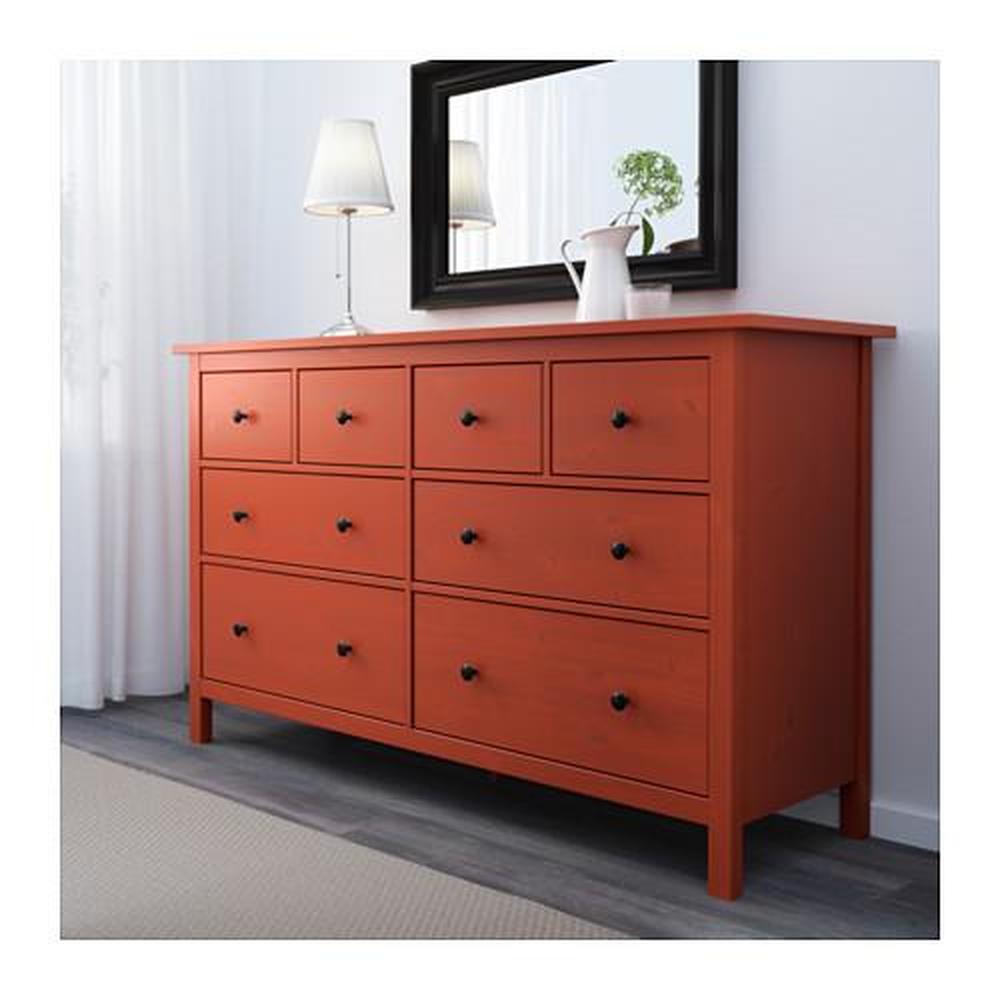 HEMNES chest drawers with 8 drawers red-brown (203.113.03) price, where to