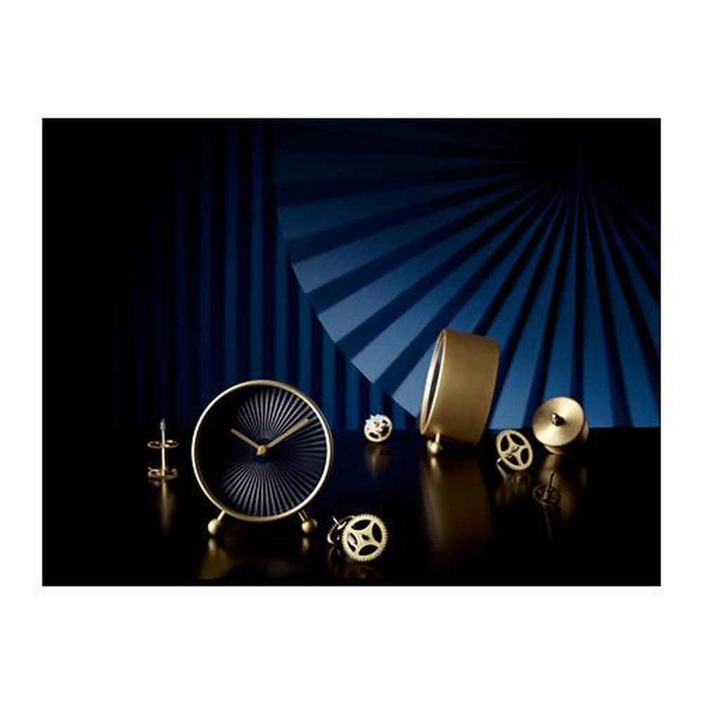 Ikea Snofsa Table Clock Brass Color  4 1/4" New Non Tick 