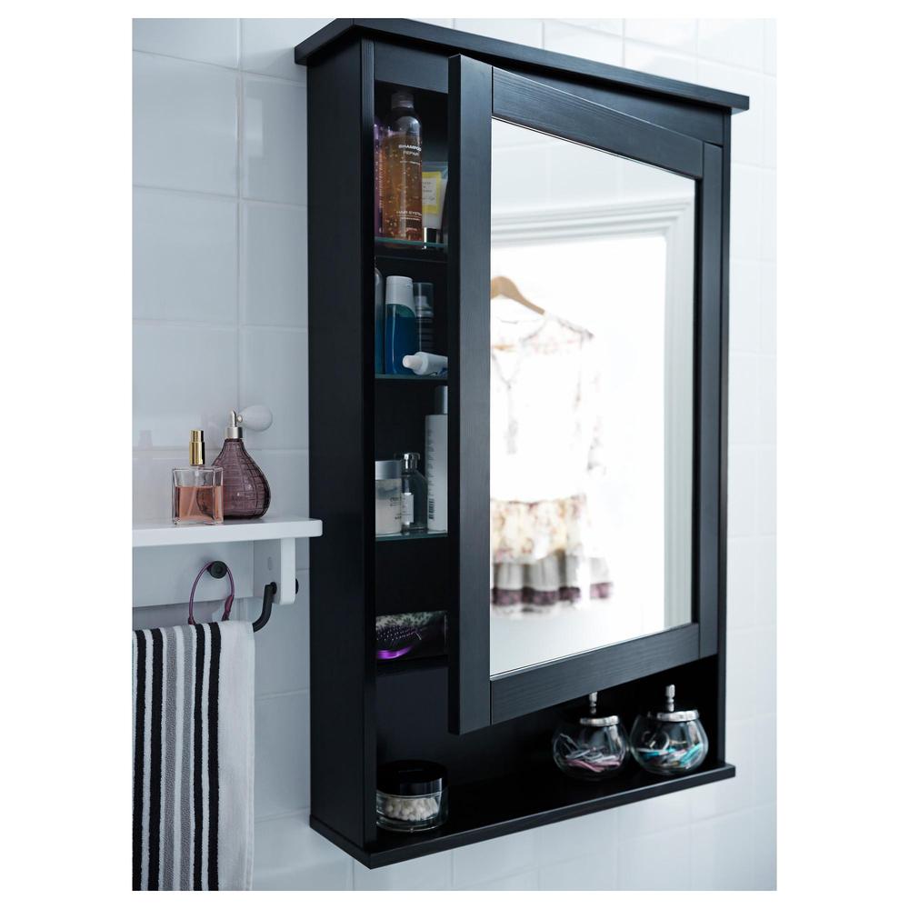 HEMNES Mirror cabinet with 1 door - black-brown (203.809.71) - reviews, price, to buy