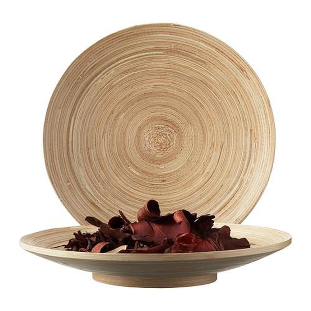 Large 45cm Handmade Bamboo Wooden IKEA HULTET Dish Bowl Plate