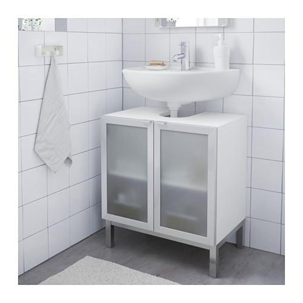 LILLÅNGEN vloer shk onder de gootstenen met 2 wit / aluminium 60x38x51 cm - prijs, waar te kopen