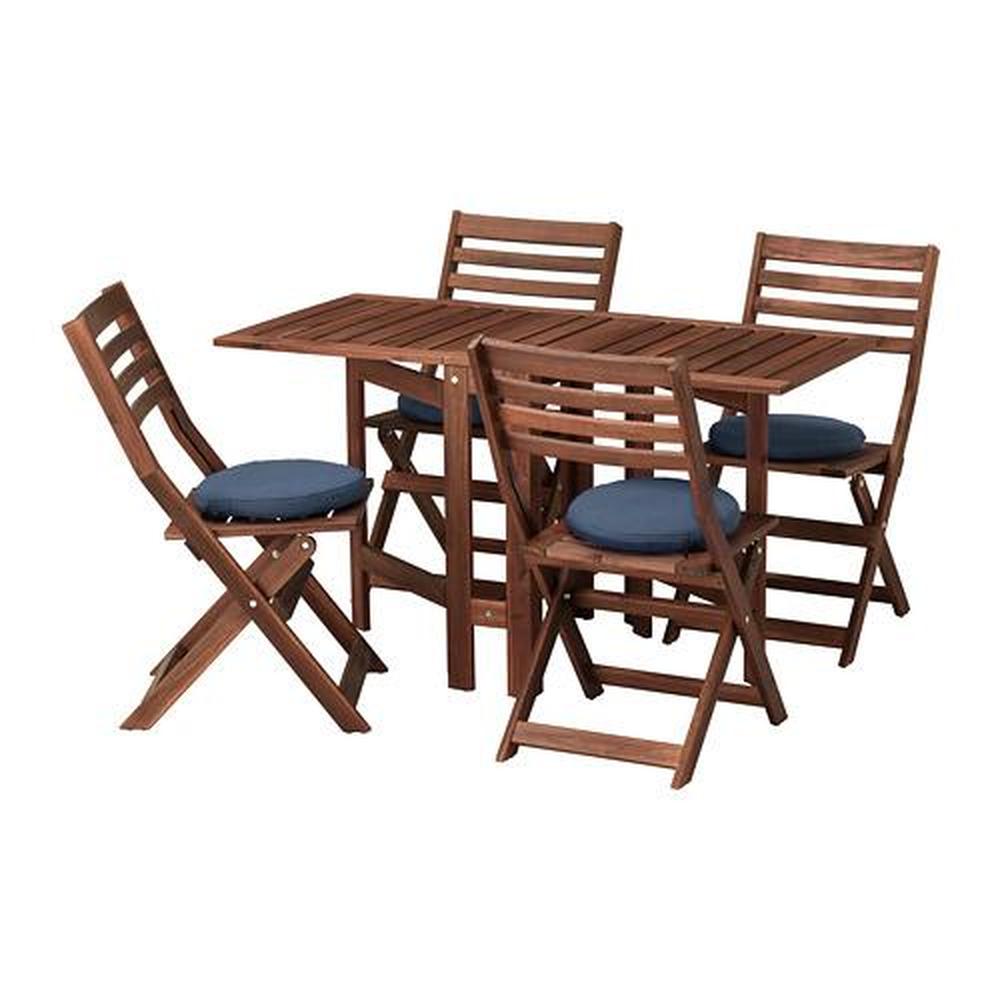 medley Correct Betekenis ÄPPLARÖ table + 4 folding chairs, d / garden black (492.685.87) - reviews,  price, where to buy
