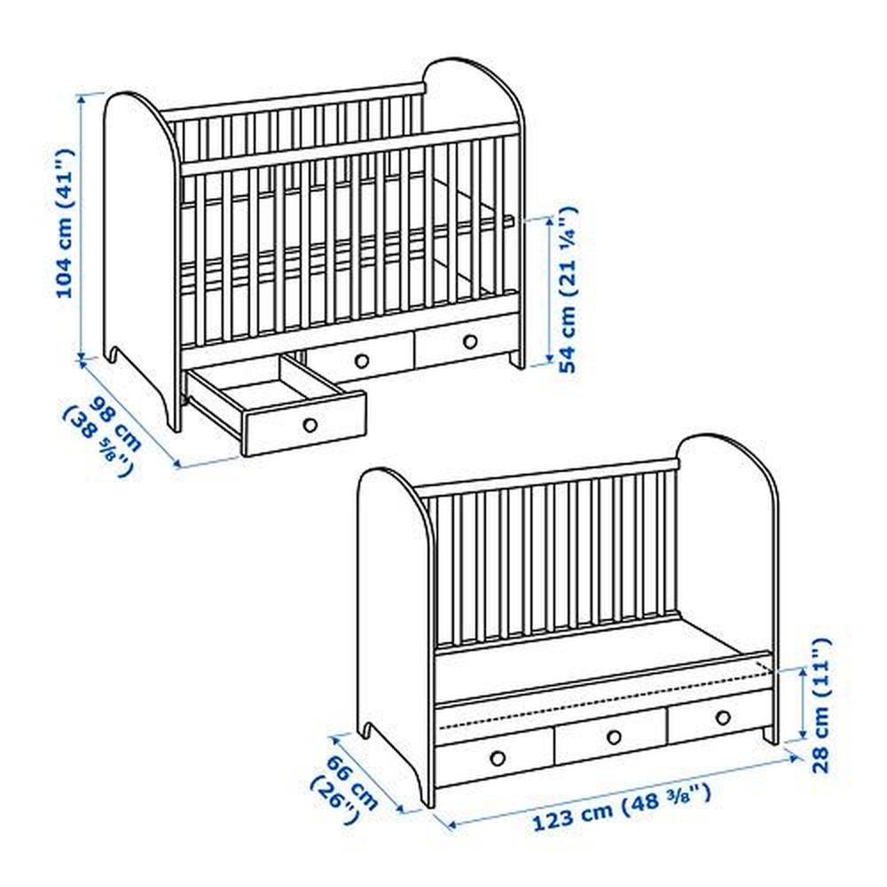 GONATT crib white (502.015.34) reviews, price, where to buy