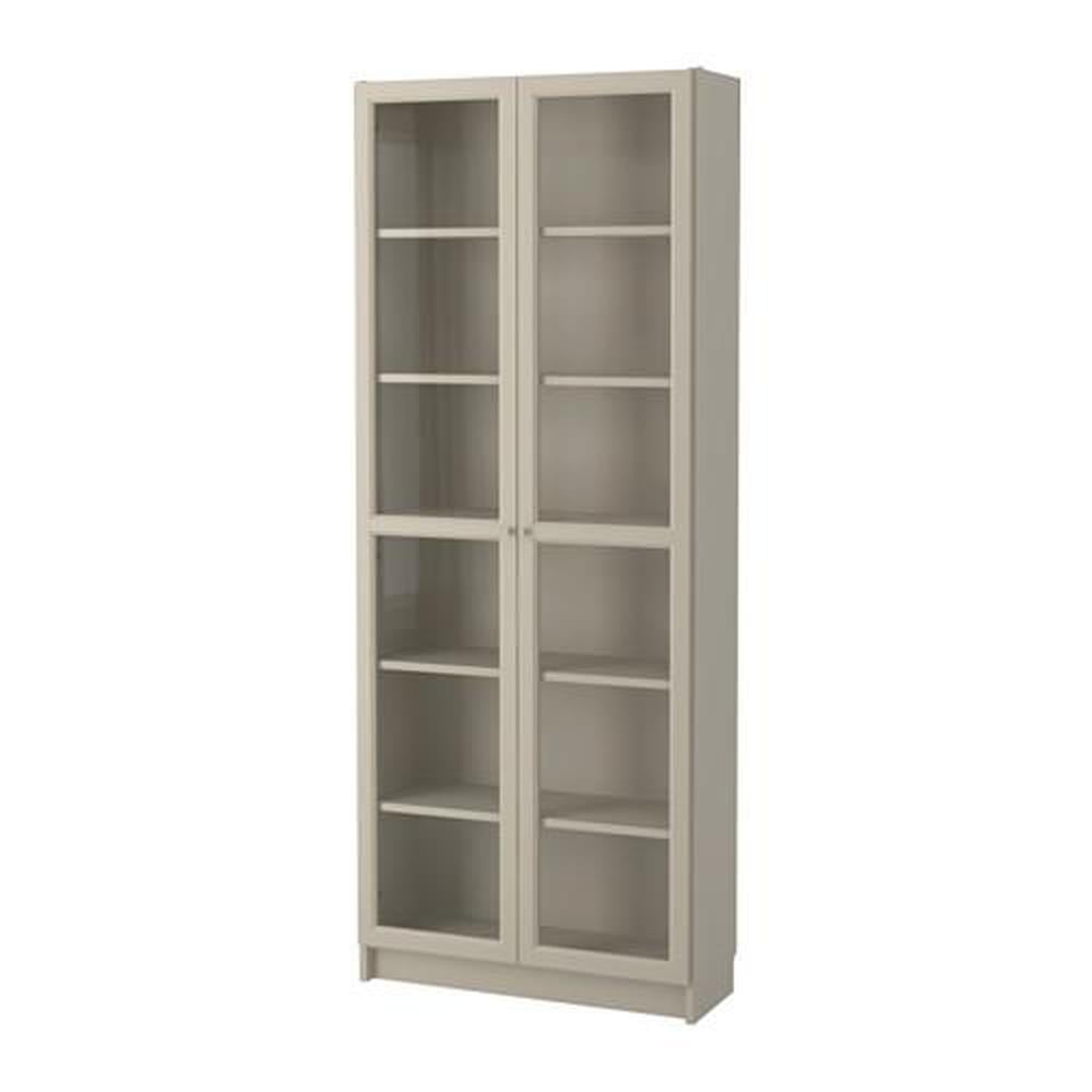 Billy Bookcase With Glass Doors Beige, Ikea Billy Oxberg Bookcase With Glass Doors Black Frames