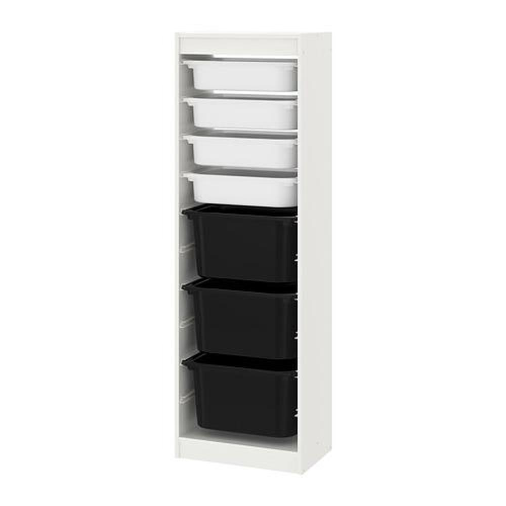TROFAST Combinación de almacenaje con cajas, blanco, blanco, 46x30x94 cm -  IKEA
