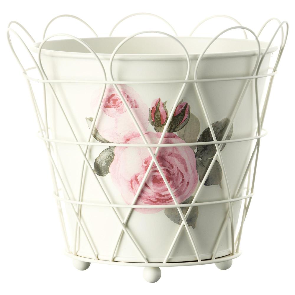 IKEA plant pot vase flower holder floral decor steel White Pink Rosepeppar NEW 