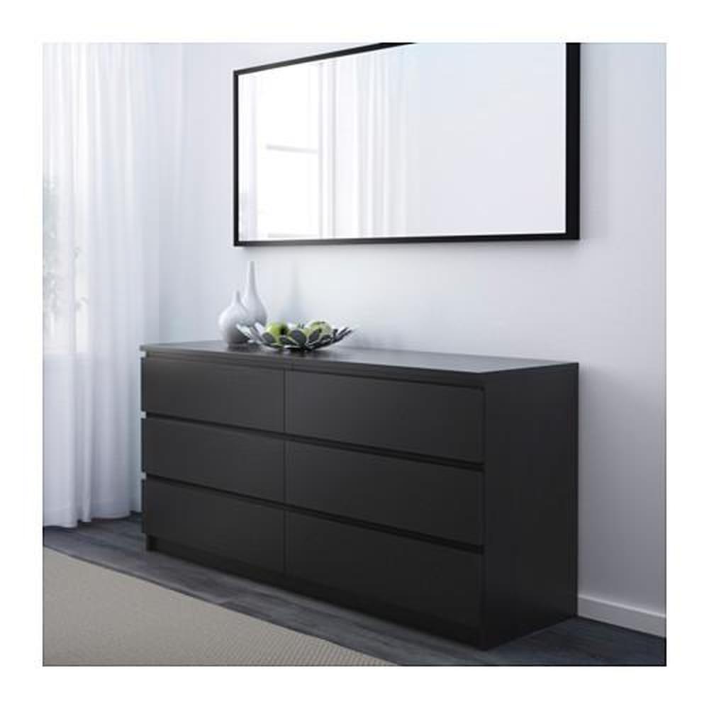 de ober Resultaat compenseren MALM chest of drawers with 6 drawers black-brown (701.033.49) - reviews,  price, where to buy