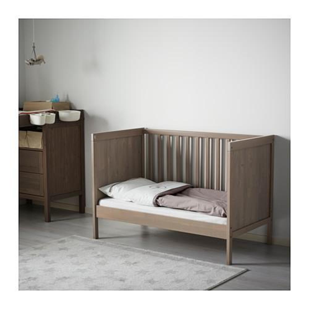 SUNDVIK cot baby gray-brown (702.485.64) - price, where to buy