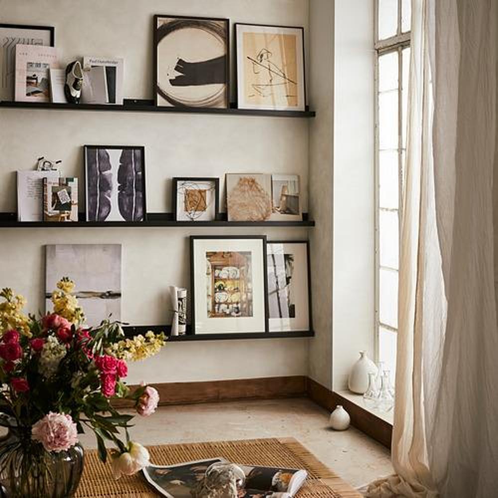 niettemin Aanhoudend Knikken MOSSLANDA picture shelf zwart 12x115 cm (702.921.04) - recensies, prijs,  waar te kopen