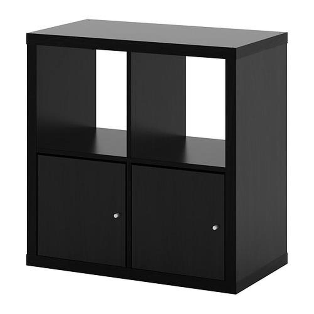 KALLAX bookcase with doors blackbrown 77x39x77 cm (792.782.69