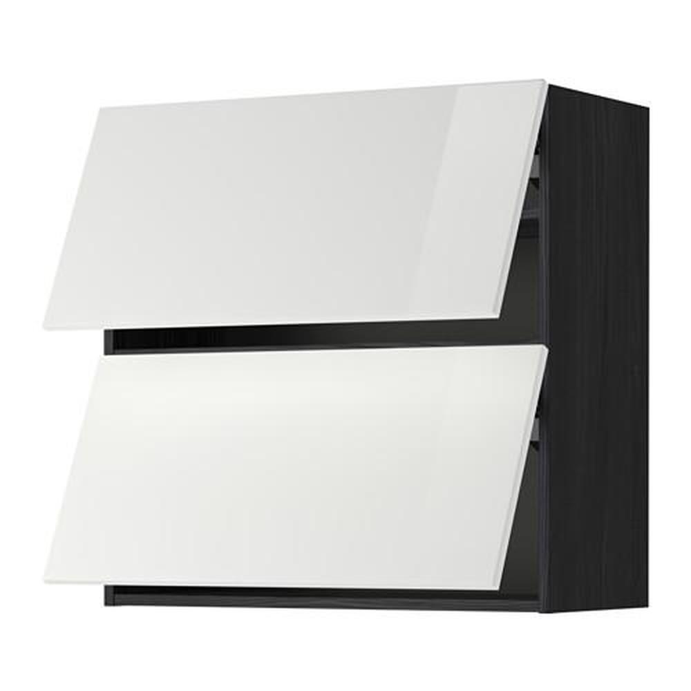 Slepen Schuine streep Mantsjoerije METOD hangkast / 2 deuren, horizontale zwart / witte ringtone wit 80x80 cm  (799.185.16) - recensies, prijs, waar te kopen