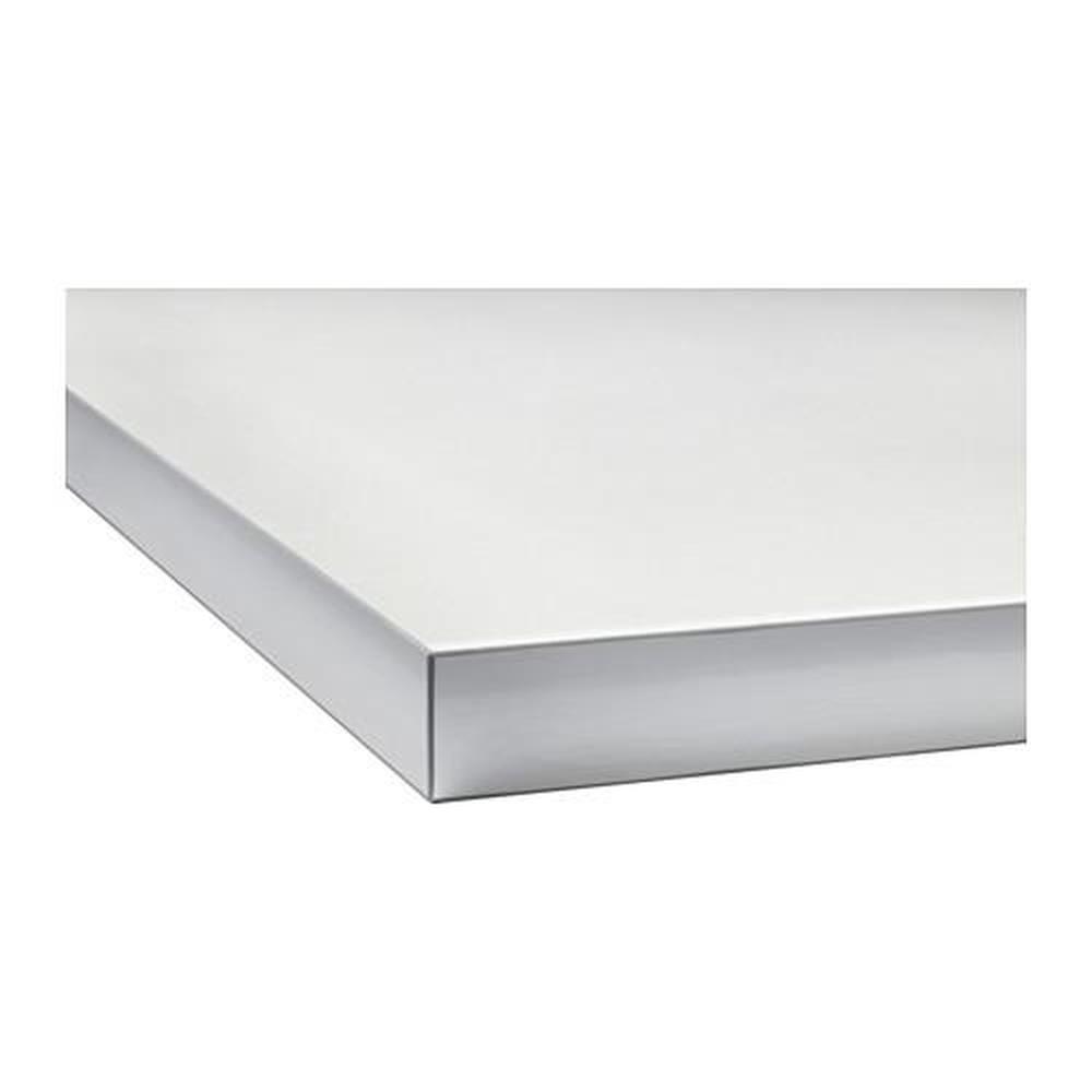HÄLLESTAD worktop, doublesided white in aluminum / with metal edging