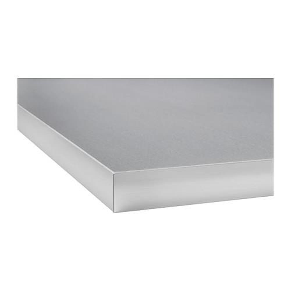 HÄLLESTAD worktop, doublesided white in aluminum / with metal edging