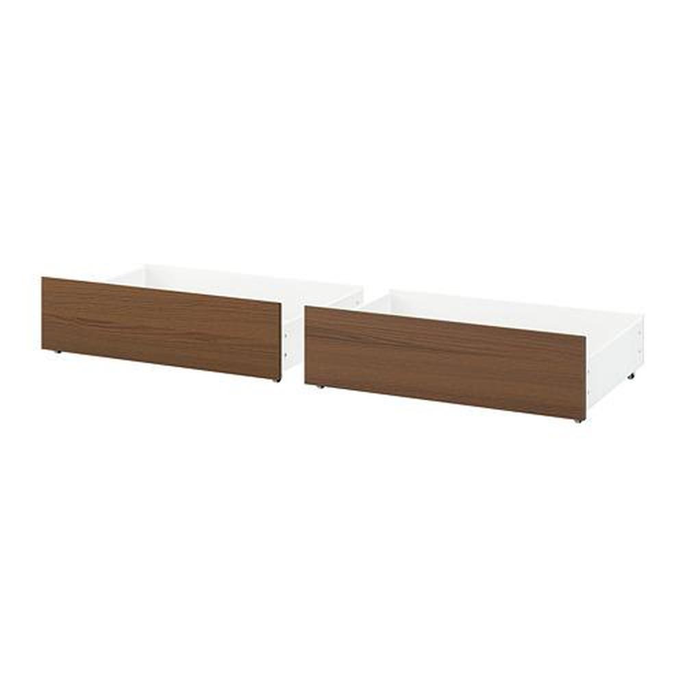 MALM box d / high bed frame brown wood stain ash veneer (903.175.42