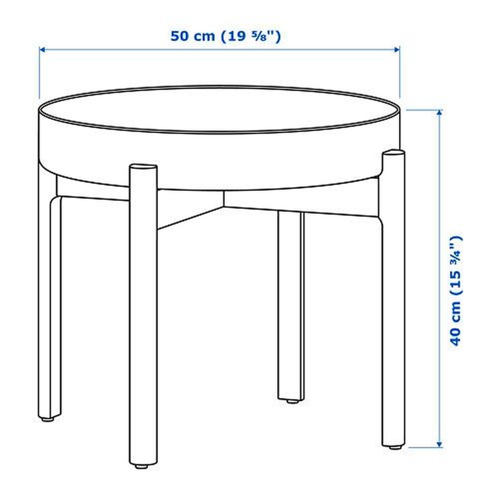 Ikea YPPERLIG Coffee table dark gray/birch 19 5/8"  903.465.92 