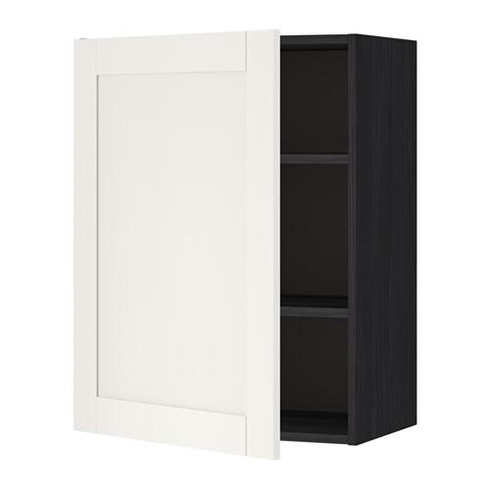 METOD with shelf black / Savevedal white 60x80 cm (990.647.76