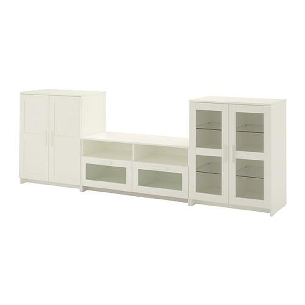 BRIMNES cabinet for TV, combiner / glass door 276x41x95 cm (992.782.25) - reviews, where to buy