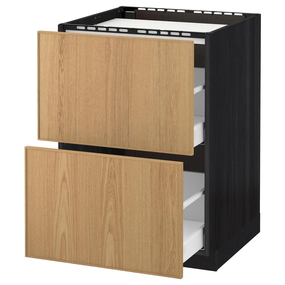 METODE MAXIMER Udendørs kabinet / 2 front / 3 skuffe - til træ sort, Ekestad eg, 60x60 cm (391.051.95) - anmeldelser, pris, kan købe