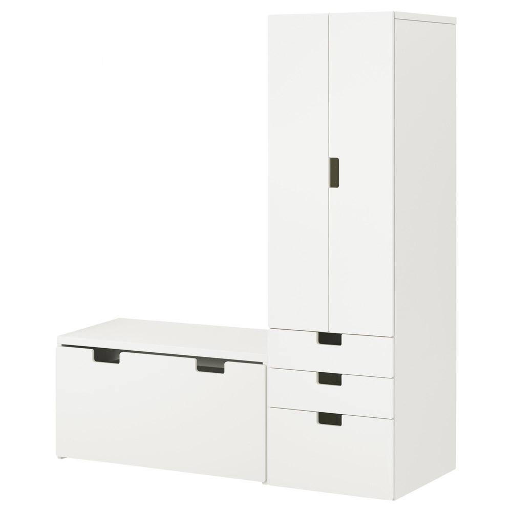 vuist hoffelijkheid Benadering STUVA Combination d / stored with a bench - white / white (690.166.40) -  reviews, price, where to buy