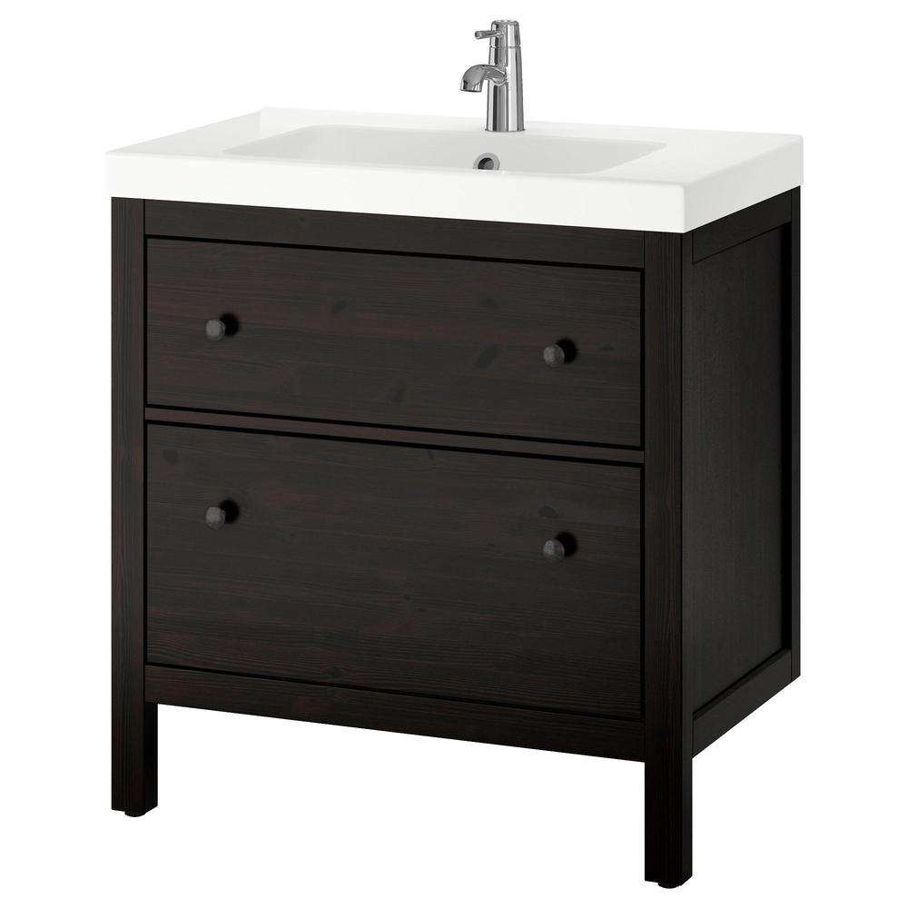 / ODENSVIK Washbasin unit with 2 box - black and brown stain (692.203.25) - reviews, price, where to buy
