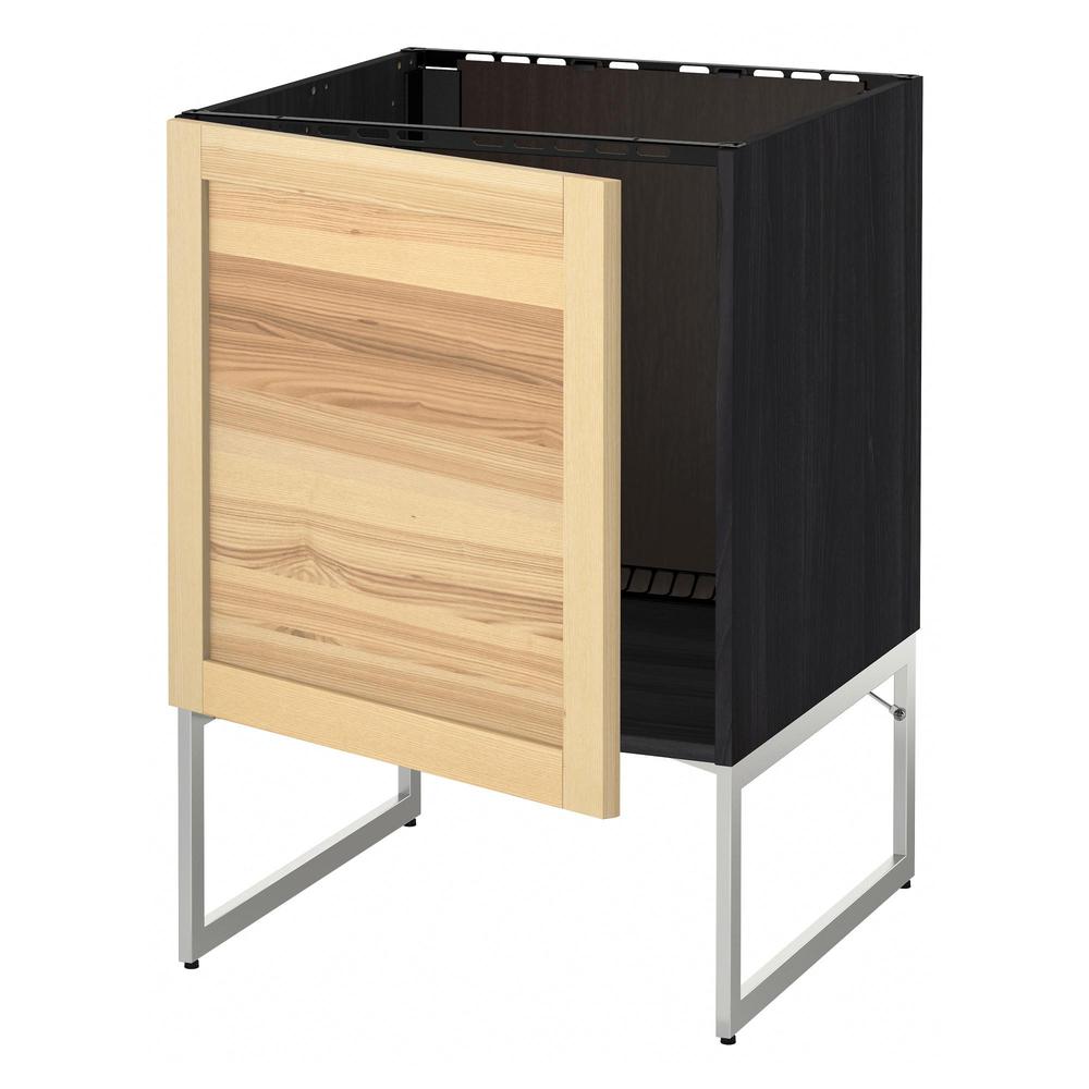 METHOD Floor cabinet for sink - for wood black, Thorhamn natural ash ...