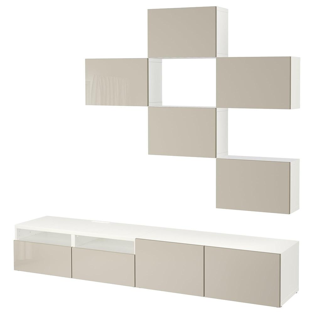 Weggooien Tenslotte Desillusie BESTO TV cabinet, combination - white / Selsviken glossy / beige, drawer  guides, smoothly closed (892.516.55) - reviews, price, where to buy