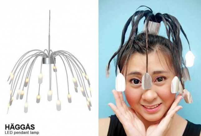 Лампа в волосах